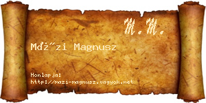 Mázi Magnusz névjegykártya